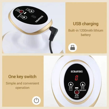 Electric Cupping Massager with Heating – 6/9 Gear Negative Pressure Vacuum Suction Gua Sha Body Slimming & Fat Burner Device