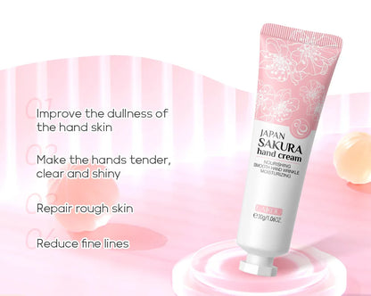 LAIKOU Sakura Hand Cream – Whitening, Anti-Wrinkle, Moisturizing, Anti-Crack, 30g Korean Skincare