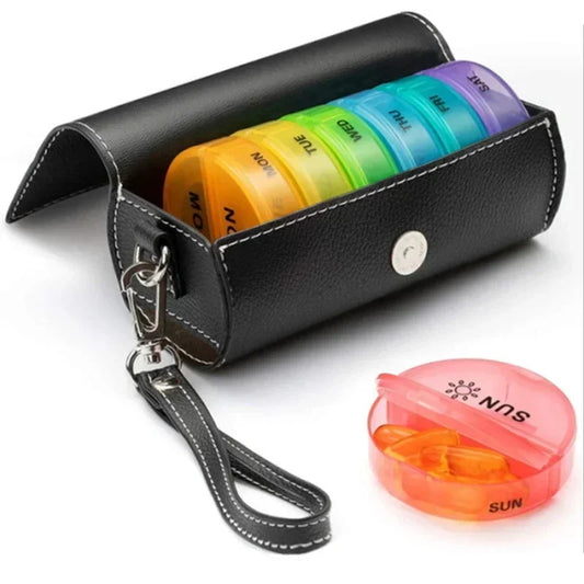 Weekly 7 Day Pill Organizer 14 Compartment Medicine Vitamin Storage Box Travel Case