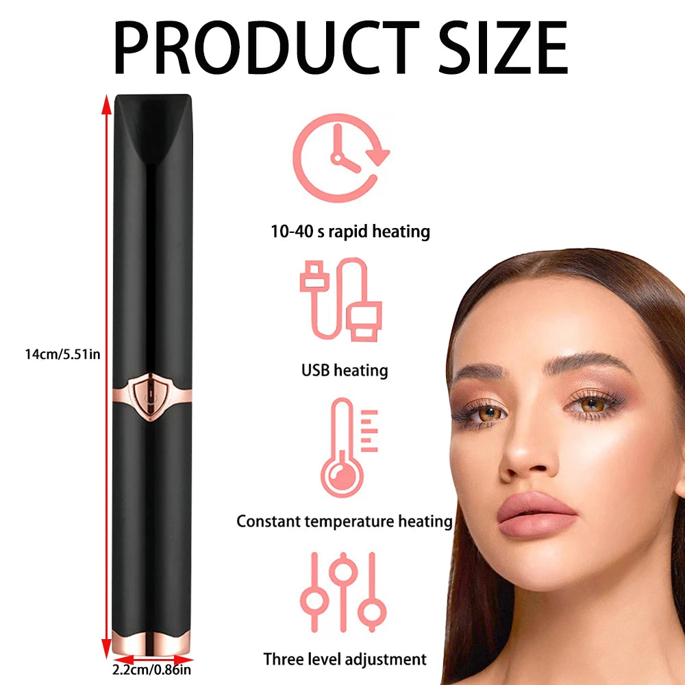 Portable Heated Eyelash Curler – 3 Temperature Modes, USB Rechargeable Lash Curler for Natural & False Eyelashes