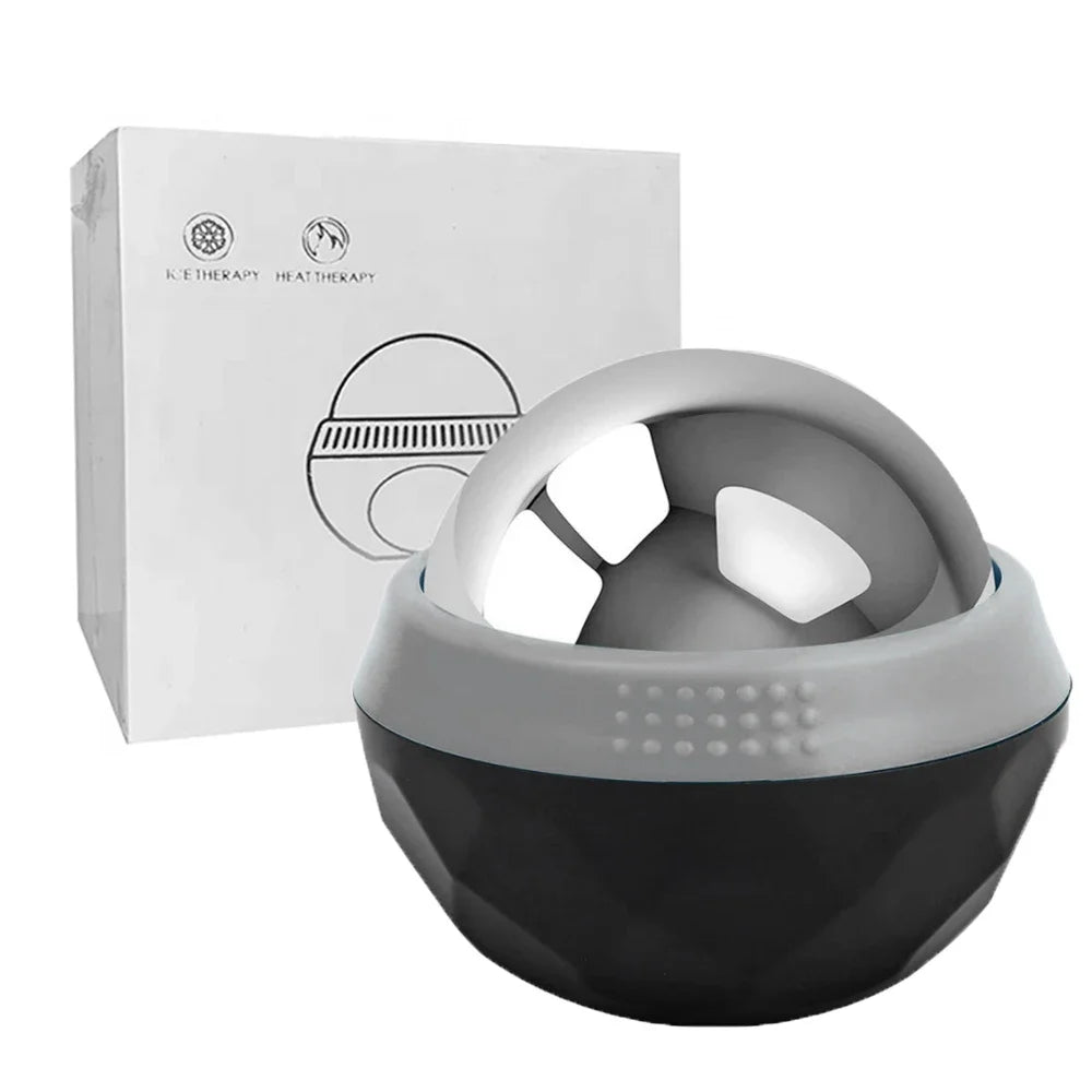 Hot & Cold Stainless Steel Massage Roller Ball – Body & Face Ice Roller for Muscle Massage