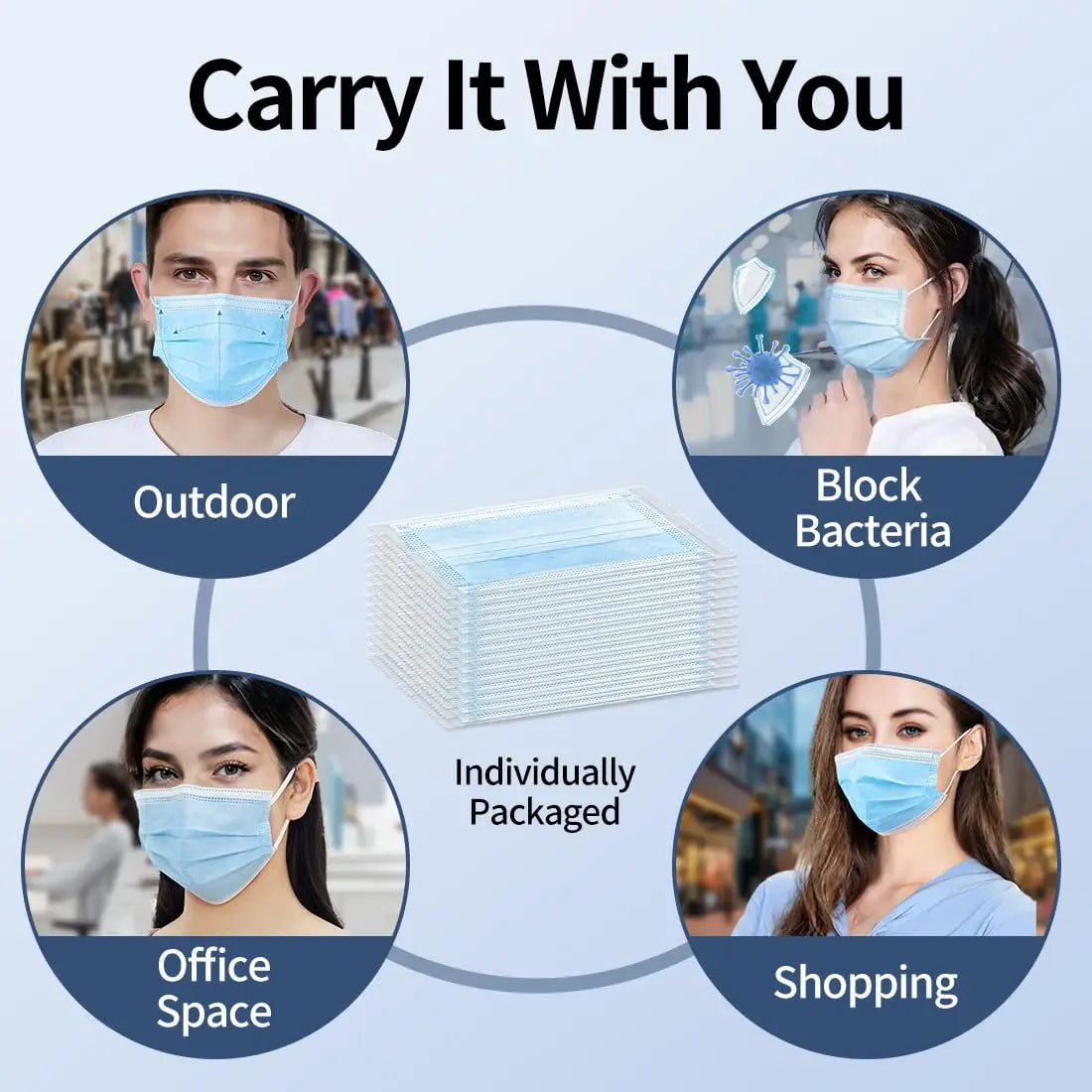 KN95-Style Disposable Face Masks 100–500 PCS Breathable Anti-Dust Earloop Protective Masks Adult