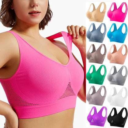 Women’s Sports Bra – Breathable Support Yoga & Running Bra, Soft Shock-Absorbing Fitness Top (No Underwire)