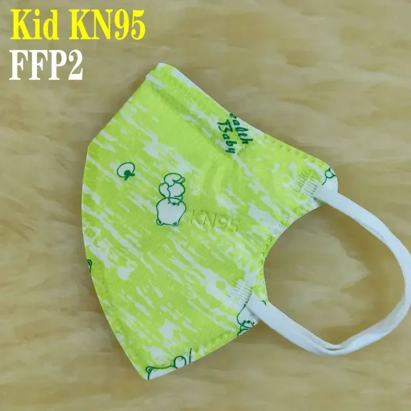 Kids KN95/FFP2 Face Masks – 5-Layer Protective Cartoon Design, Comfortable CE-Certified Disposable Masks for Boys & Girls (Ages 3–15)