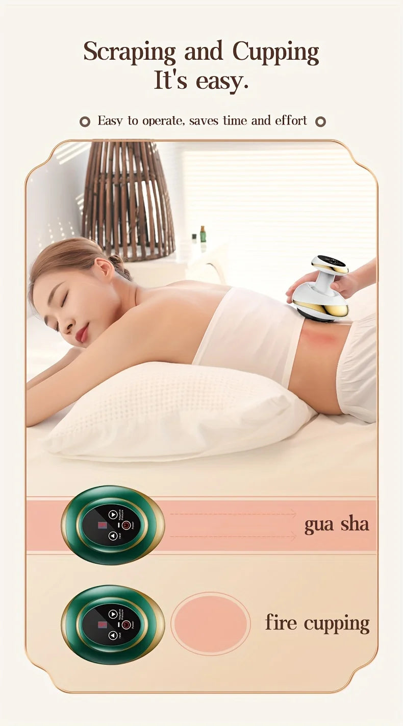 Electric Meridian Massage Brush Body Cupping Scraping Massager for Back & Abdomen