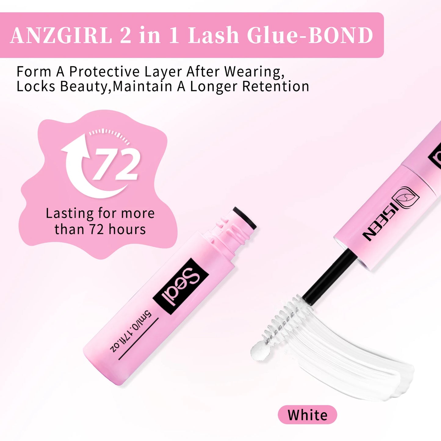 Lash Bond & Seal 10ml with 5ml Lash Glue Remover Kit – DIY Lash Extension Set with Tweezers & Eyelash Curler, Long-Lasting Lash Adhesive