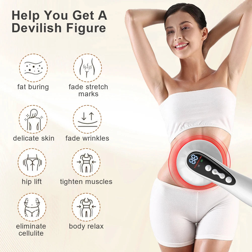 Cordless Body Sculpting Massager – RF, Red Light & Vibration – Handheld Skin Tightening & Toning Device for Belly, Waist, Arms & Legs