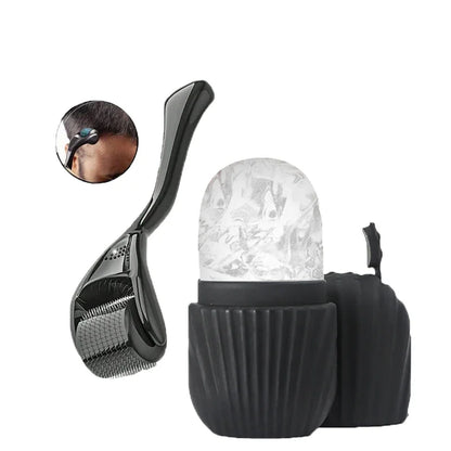 Ice Roller & Micro Needle Facial Roller Set Skin Care Face Beard Beauty Tool