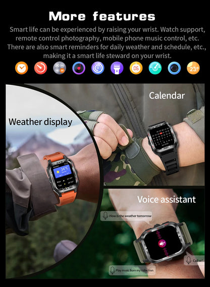 Men’s GPS Sports Smart Watch | Bluetooth Call | 480mAh Long Battery | LED Flashlight | 100+ Sport Modes | Life Waterproof