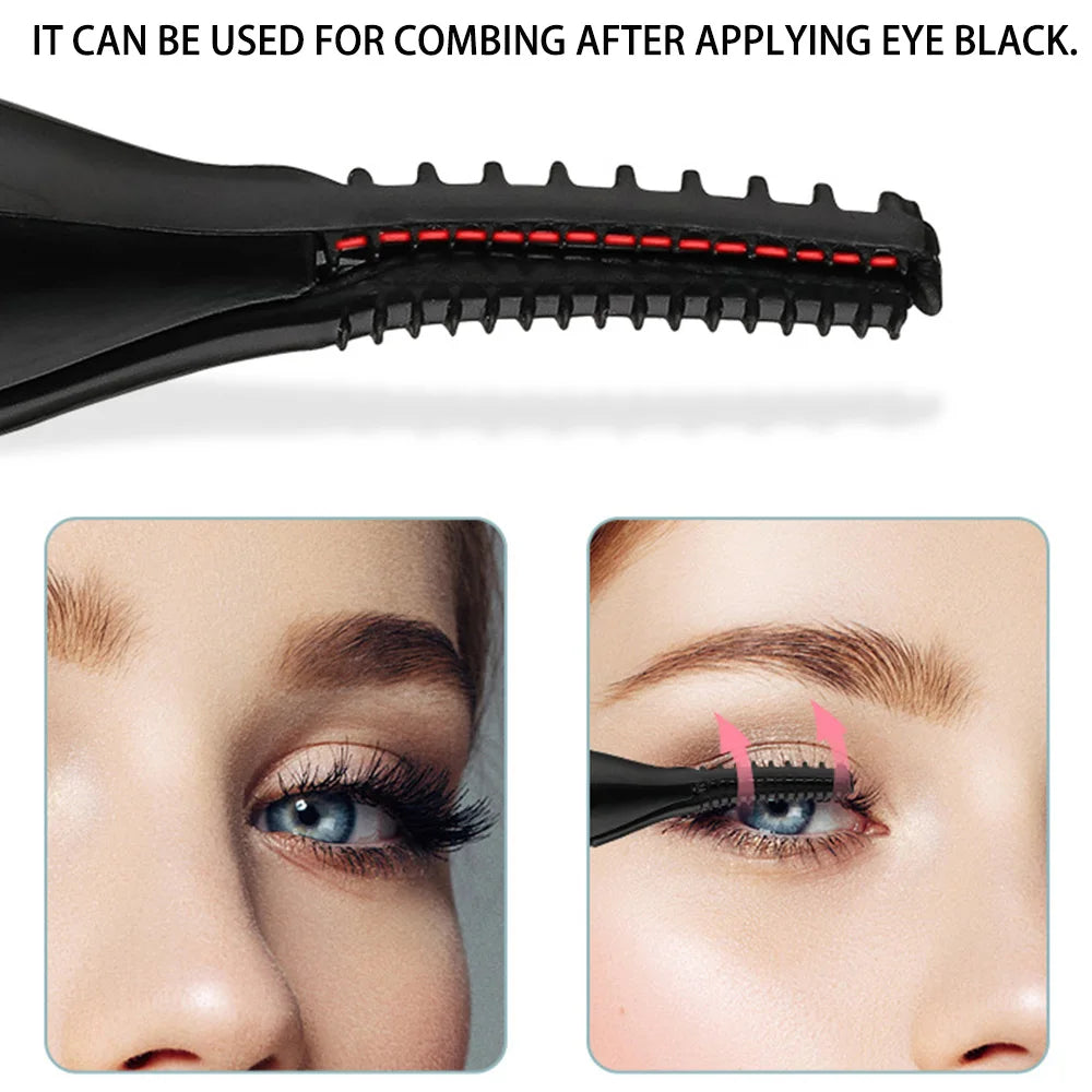 Portable Heated Eyelash Curler – 3 Temperature Modes, USB Rechargeable Lash Curler for Natural & False Eyelashes