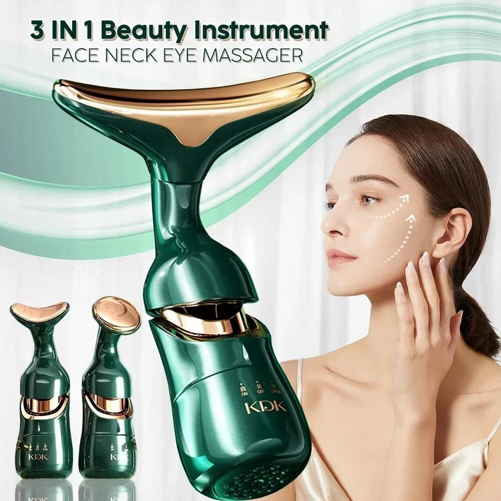 3-in-1 Facial Beauty Massager – Skin Toning Tool for Face, Neck & Eyes
