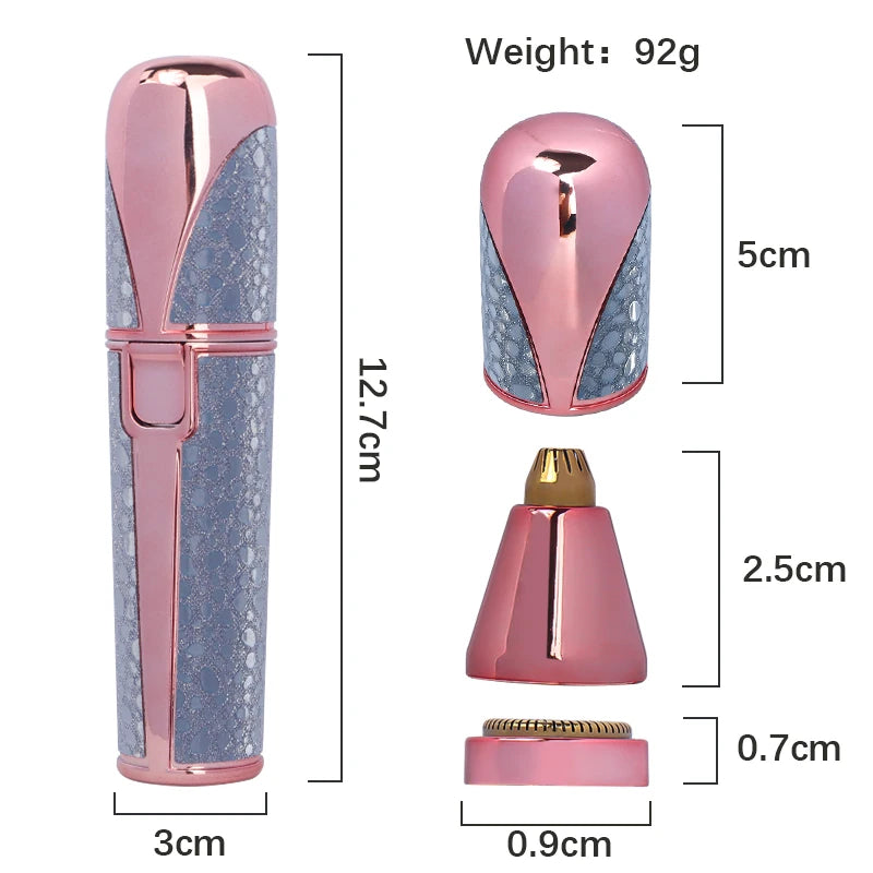2-in-1 Rechargeable Facial Hair Remover & Eyebrow Trimmer with LED Light – USB Electric Razor for Face & Lips