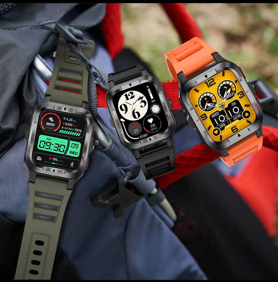 Men’s GPS Sports Smart Watch | Bluetooth Call | 480mAh Long Battery | LED Flashlight | 100+ Sport Modes | Life Waterproof