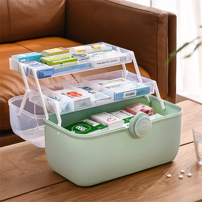 Large Capacity Portable Medicine Storage Box – Multi-Layer First Aid Organizer Case