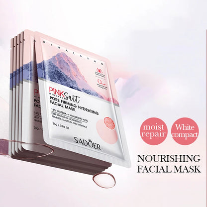 5pcs SADOER Himalayan Pink Salt Face Mask – Hydrating, Brightening & Firming Facial Skincare Treatment