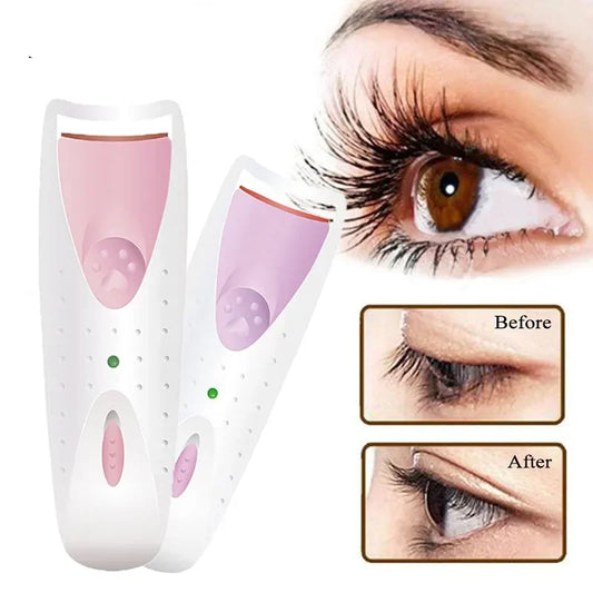 Electric Eyelash Curler – Pink, Rechargeable Heated Lash Curler for Long-Lasting Curl, Fast Heating & Portable Design