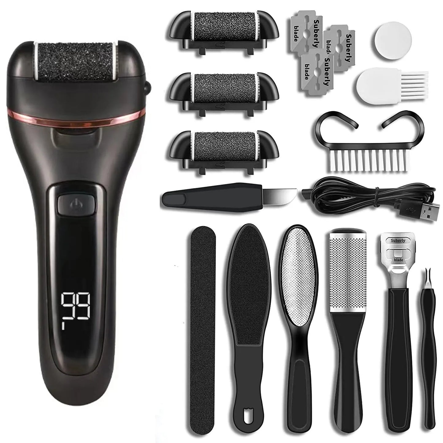 Rechargeable Electric Pedicure Tool – Professional Callus Remover & Foot File for Smooth Heels