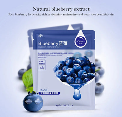 30 Pcs Fresh Fruit Facial Masks – Korean Skincare Sheet Masks for Deep Moisturizing, Firming & Hydrating Face Care