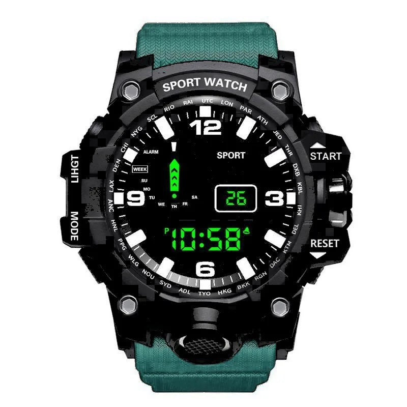 MAYZHISU Men’s Digital Sports Watch | Large Dial | Alarm, Stopwatch & Backlight | 3ATM Water Resistant | Military Style Wristwatch