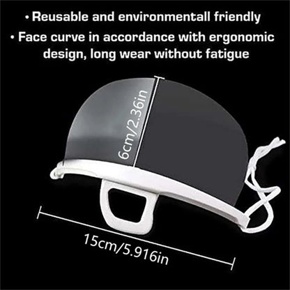 5/10/20 Pcs Reusable Transparent Anti-Fog Face Shields – Clear Plastic Mouth Covers for Restaurant, School, Salon, Beauty, and Tattoo Use