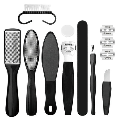 27PCS Pedicure & Manicure Foot Care Kit – Stainless Steel Tools for Callus Removal, Peeling, Exfoliating & Foot Scrubbing