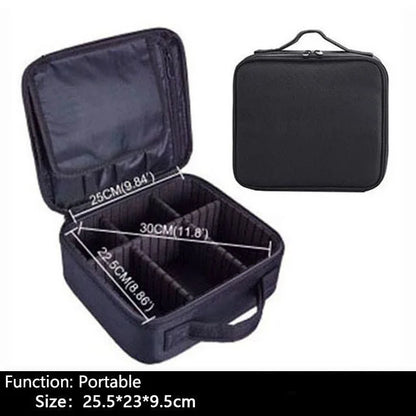 Professional Makeup Case – Women’s Cosmetic Organizer, Brush & Nail Tool Storage Box, Beauty Travel Suitcase