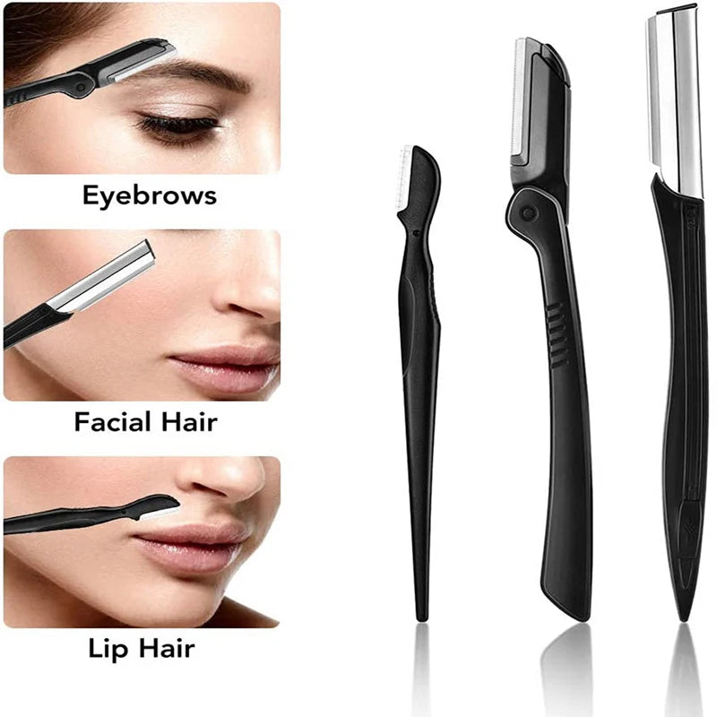 3–11PCS Eyebrow Grooming Tool Set – Stainless Steel Scissors, Tweezers, Razor & Brow Comb Makeup Kit