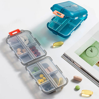Weekly Pill Organizer Box – 7 Day Portable Travel Medicine Case with 14 Compartments for Pills, Vitamins & Supplements