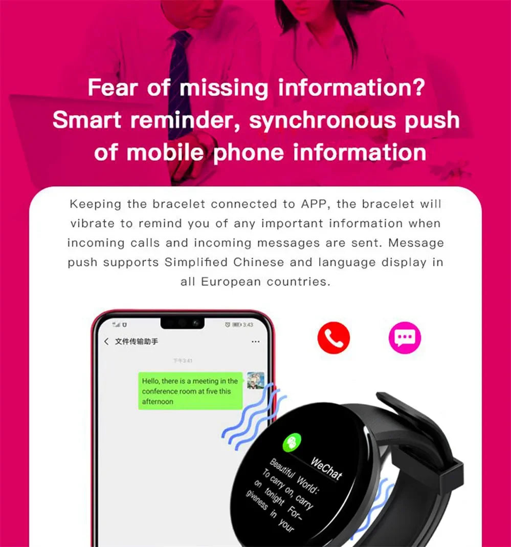 XMSJ Smart Watch Fitness Tracker | Heart Rate & Sleep Monitor | Activity Tracker | Round Touch Screen | Android & iOS