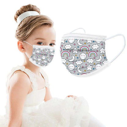 50PCS Kids Disposable Face Masks – 3-Ply Breathable Protective Masks with Soft Ear Loops | Comfortable & Safe for Sensitive Skin