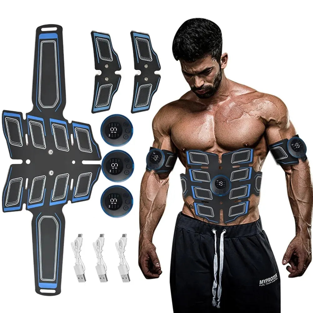 USB Rechargeable Abdominal Muscle Trainer – Portable EMS Massager Belt for Abs, Core Toning & Fitness Workouts