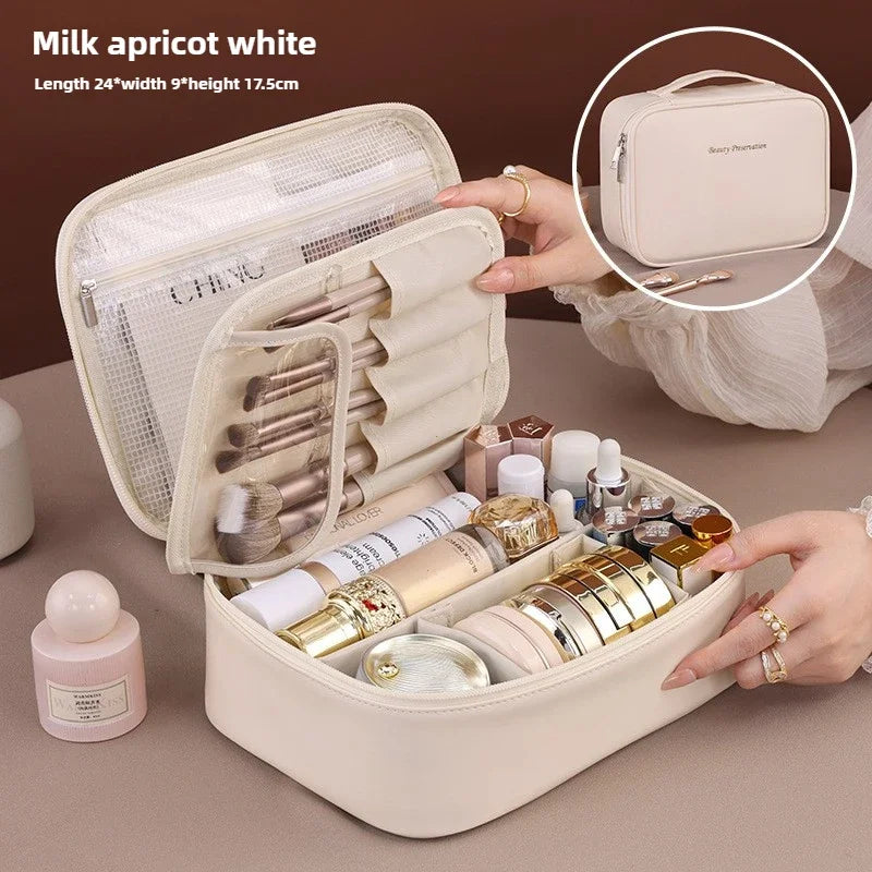 New Women’s Luxury Makeup Bag – Large-Capacity Portable Cosmetic & Toiletry Travel Organizer
