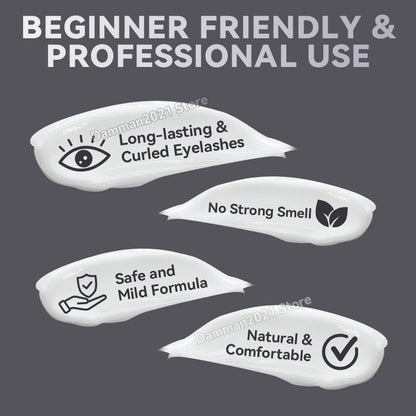 Damman Professional Lash Lift Kit – Eyelash Curling & Lifting Perm Set with Silicone Pads, Glue Balm & Tools for Salon or Advanced Home Use