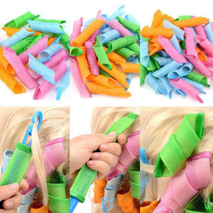 18PCS Magic Hair Curlers Set – Wave Formers, No-Heat Hair Rollers, DIY Curling & Styling Tools for Women