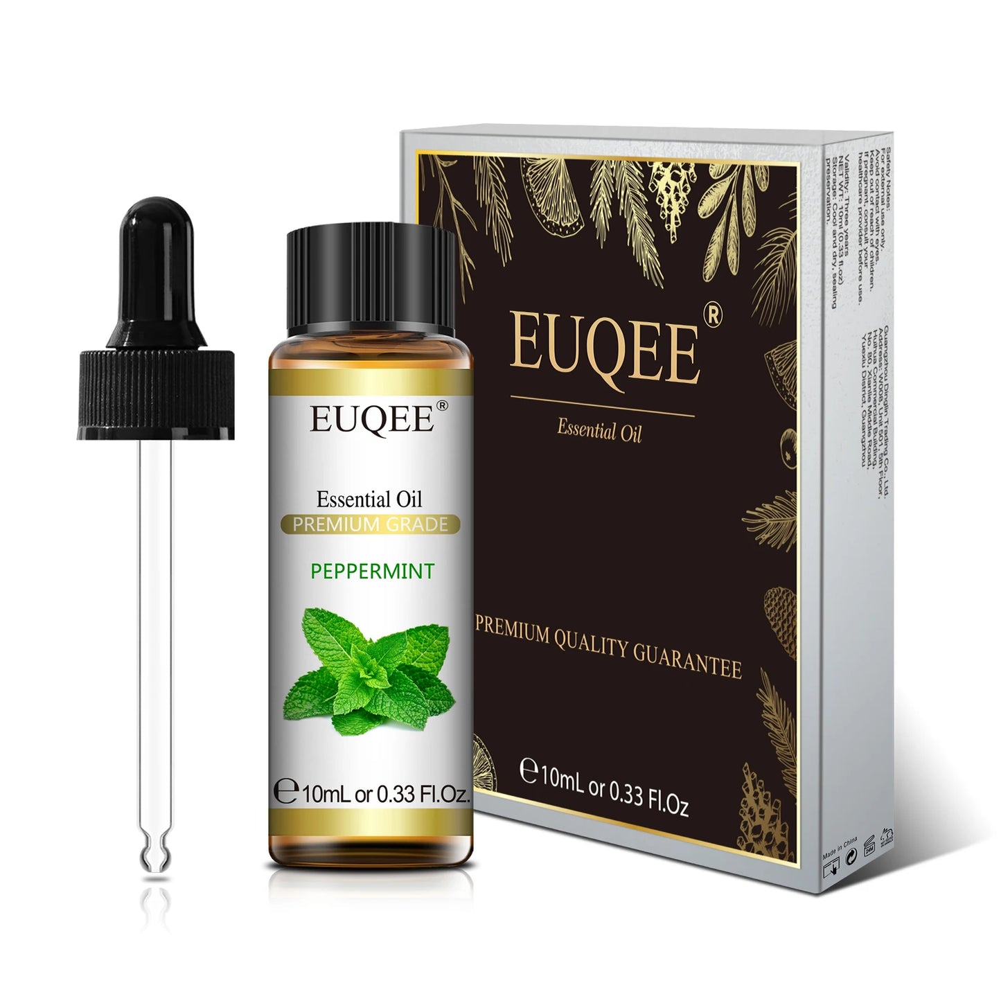 EUQEE 10ml Natural Plant Essential Oil with Dropper – Pure Lavender, Jasmine, Eucalyptus, Vanilla Oils for Diffuser, Humidifier, Aromatherapy