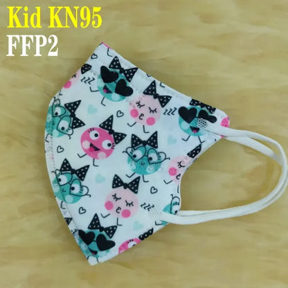 Kids KN95/FFP2 Face Masks – 5-Layer Protective Cartoon Design, Comfortable CE-Certified Disposable Masks for Boys & Girls (Ages 3–15)
