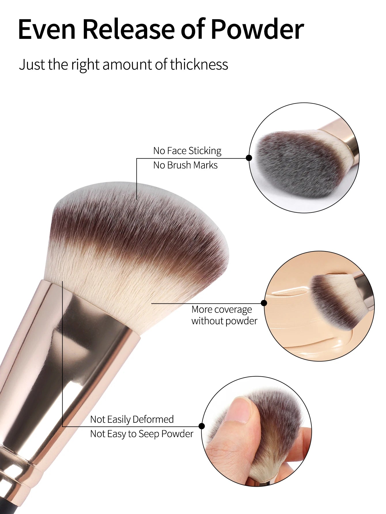 MAANGE 4-Piece Makeup Brush Set with Case – Dual-Ended Foundation, Powder & Eyeshadow Brushes
