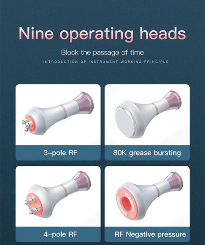 9-in-1 Cavitation & RF Skin Tightening Machine – Ultrasonic Body Toning, Skin Firming & Facial Rejuvenation Device