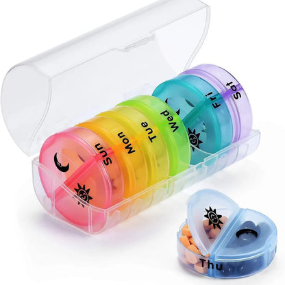 Weekly Pill Organizer 7 Day Pill Box Portable Medicine Tablet Storage Case Travel Container