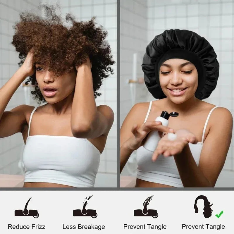 Heatless Curling Rod Headband & Satin Bonnet Set – No-Heat Soft Hair Curlers for Overnight Lazy Curls