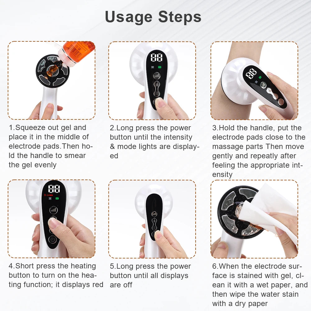 Electric Body Massage Device with Heat & Vibration – Rechargeable Abdominal & Full Body Sculpting Massager
