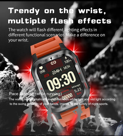 Men’s GPS Sports Smart Watch | Bluetooth Call | 480mAh Long Battery | LED Flashlight | 100+ Sport Modes | Life Waterproof