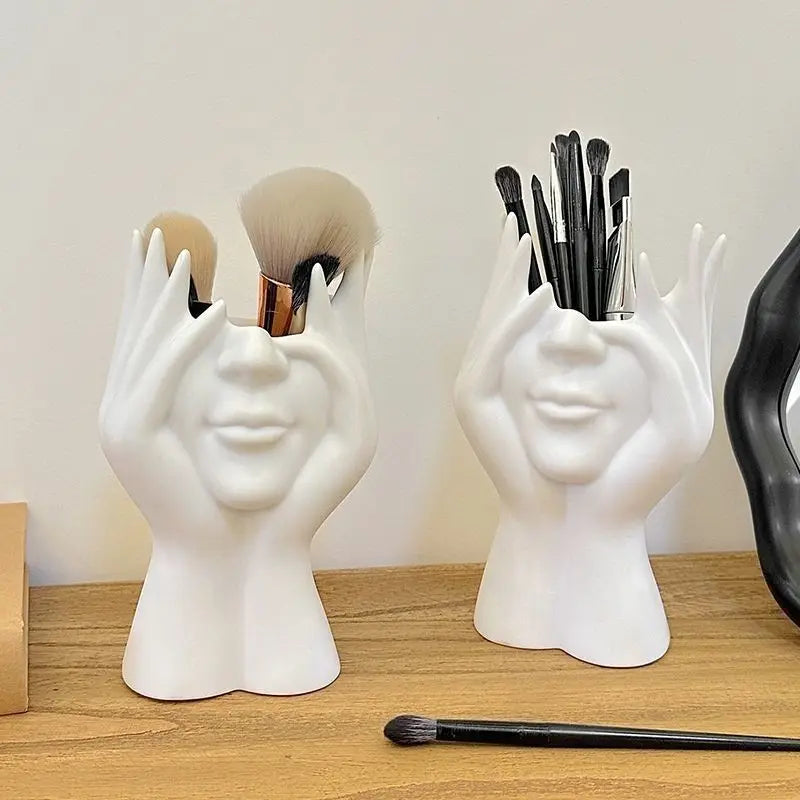 Creative Human Body Pen Holder Makeup Brush Organizer Desktop Storage Stand Decor