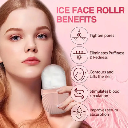 Stainless Steel Ice Face Roller & Gua Sha Set – Facial Massage & Skincare Tool Kit