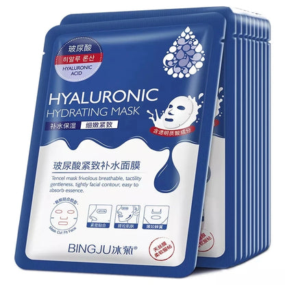20pcs Hyaluronic Acid & Collagen Face Masks – Moisturizing, Firming, Hydrating Korean Skincare Sheet Masks