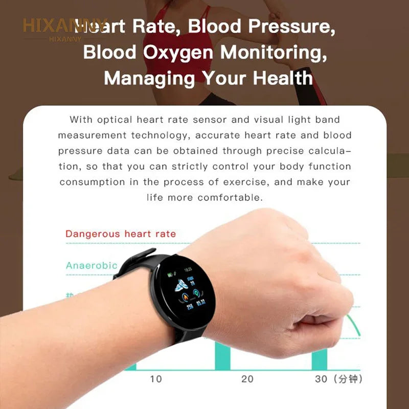 XMSJ Smart Watch Fitness Tracker | Heart Rate & Sleep Monitor | Activity Tracker | Round Touch Screen | Android & iOS