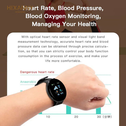 XMSJ Smart Watch Fitness Tracker | Heart Rate & Sleep Monitor | Activity Tracker | Round Touch Screen | Android & iOS