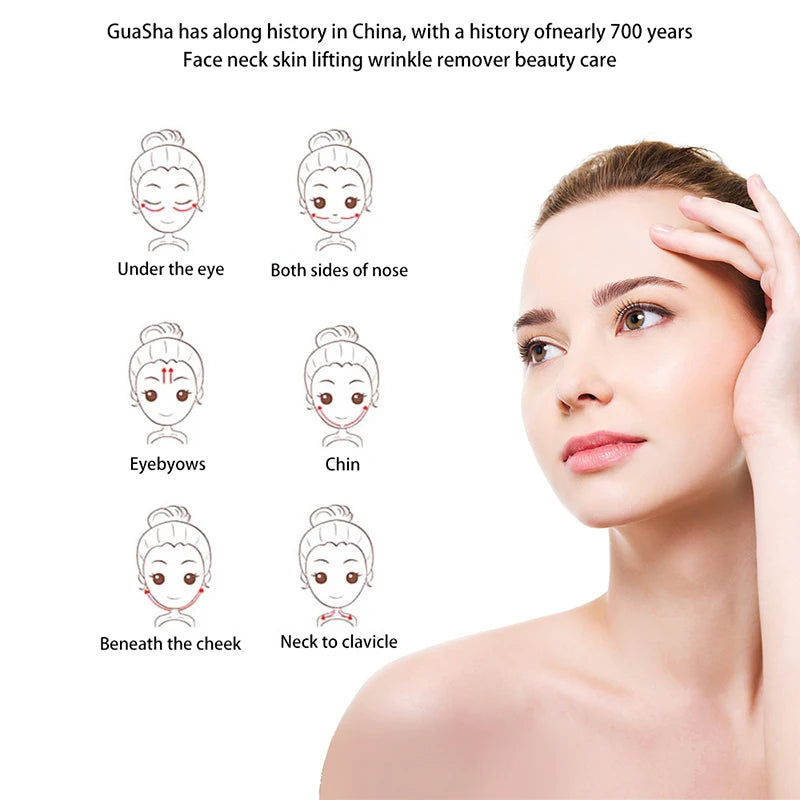 Natural Jade Gua Sha Facial Massage Tool – Face & Neck Beauty Scraping Stone, Manual Skin Care Tool