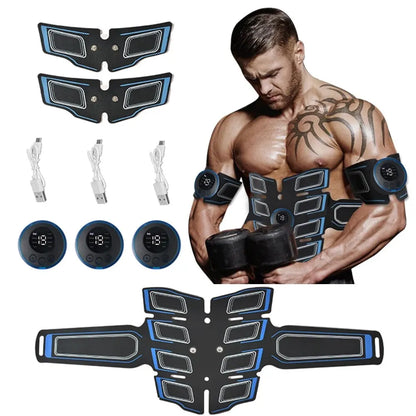 USB Rechargeable Abdominal Muscle Trainer – Portable EMS Massager Belt for Abs, Core Toning & Fitness Workouts