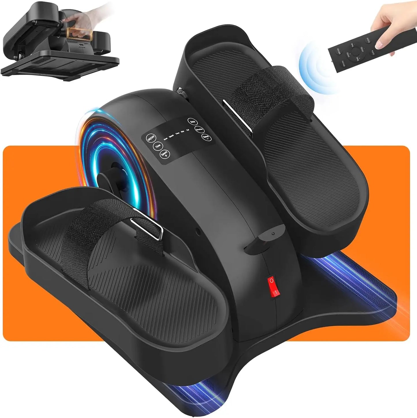 Elliptical Portable Leg Exerciser – Electric Under-Desk Pedal Machine for Seniors & Youth, 12-Speed Levels, Quiet & Compact Peddler for Home or Office